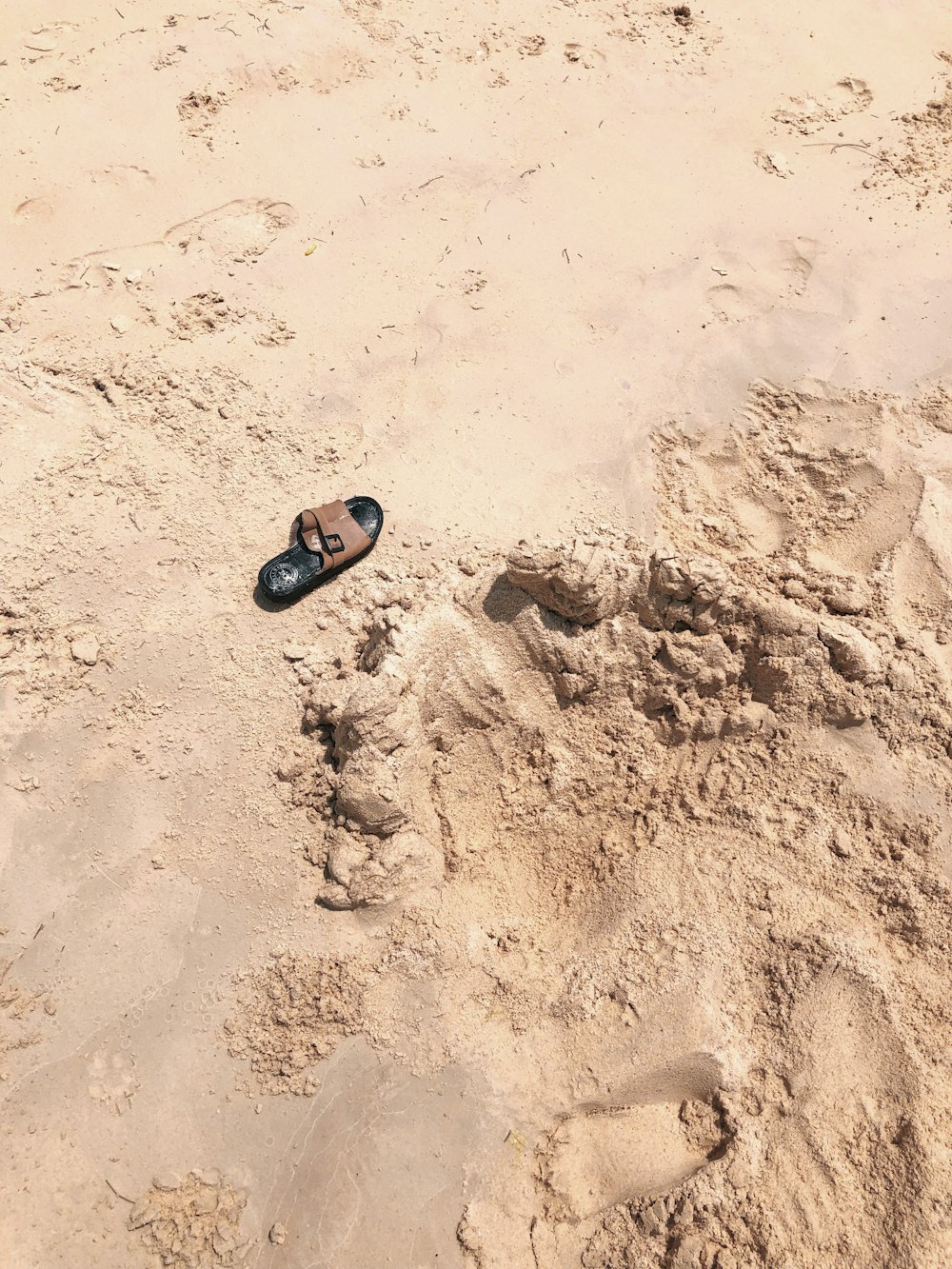 a pair of shoes on sand
