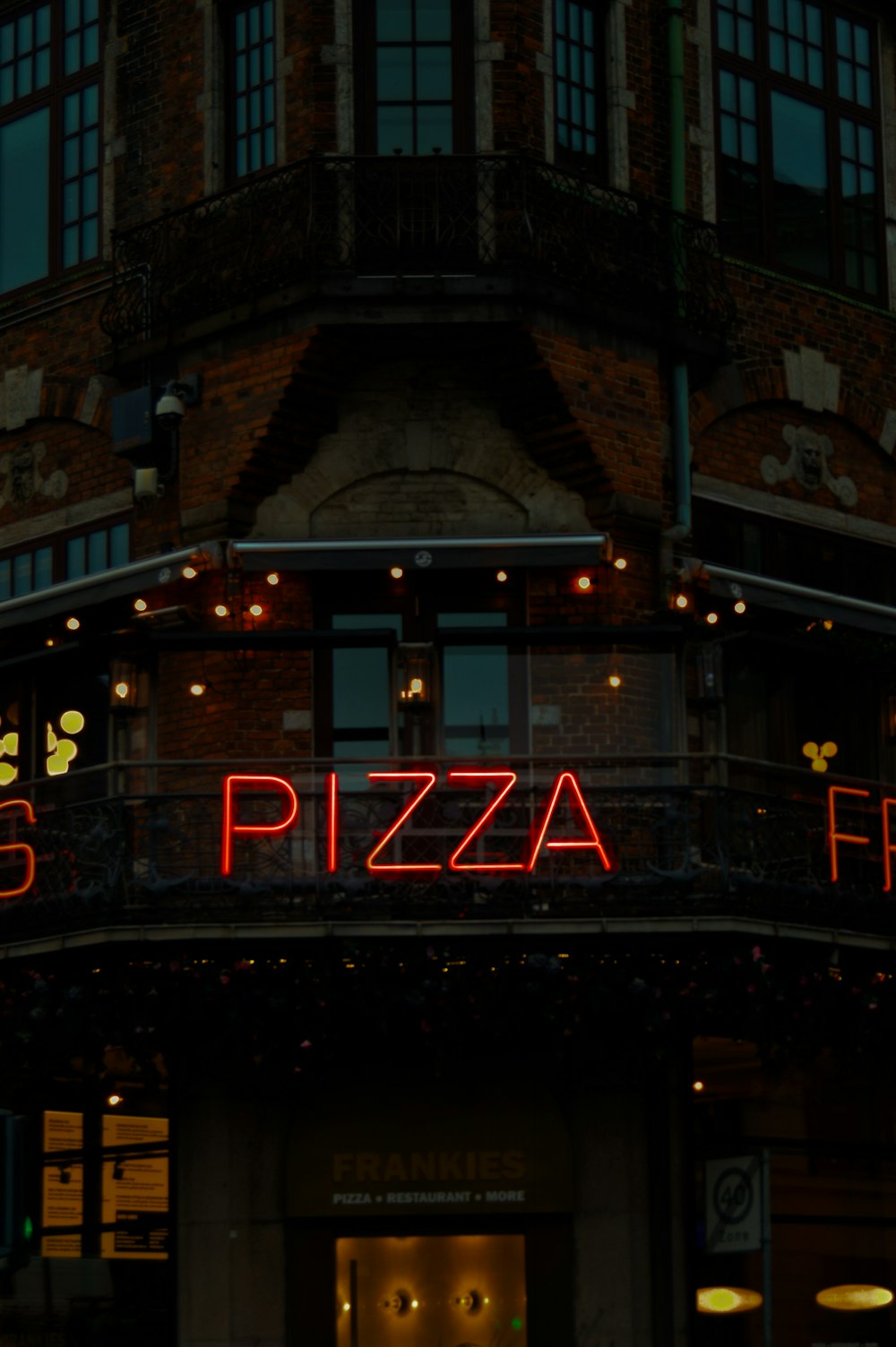 a building with a sign on it