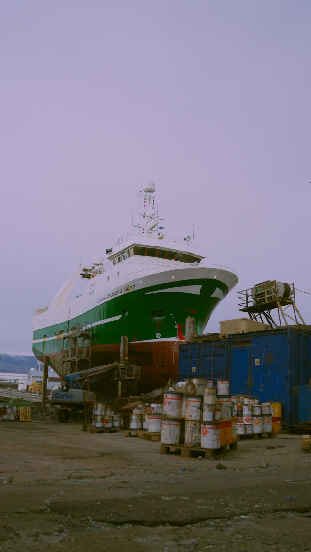 a large ship docked