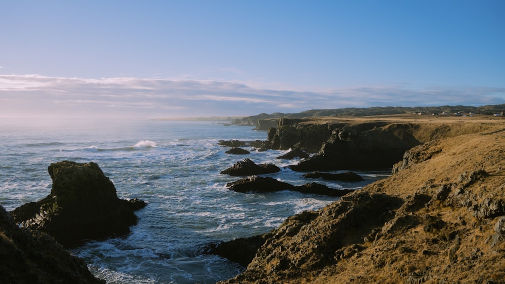 a rocky coast line