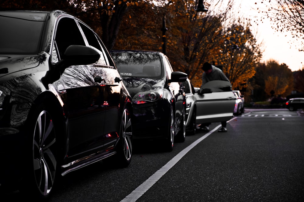 a group of cars on a road