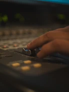 a hand on a keyboard