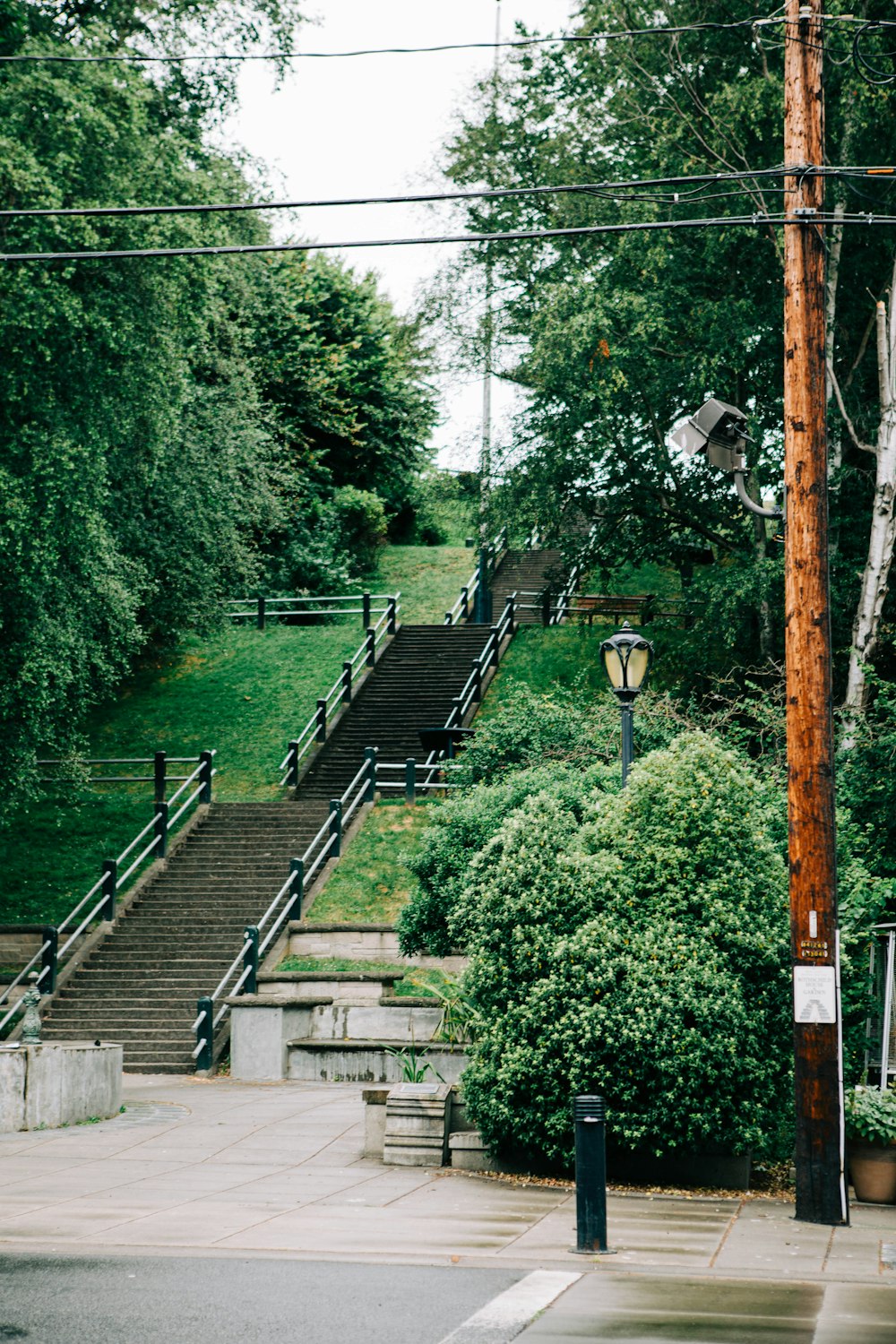 a set of stairs leading up to a building