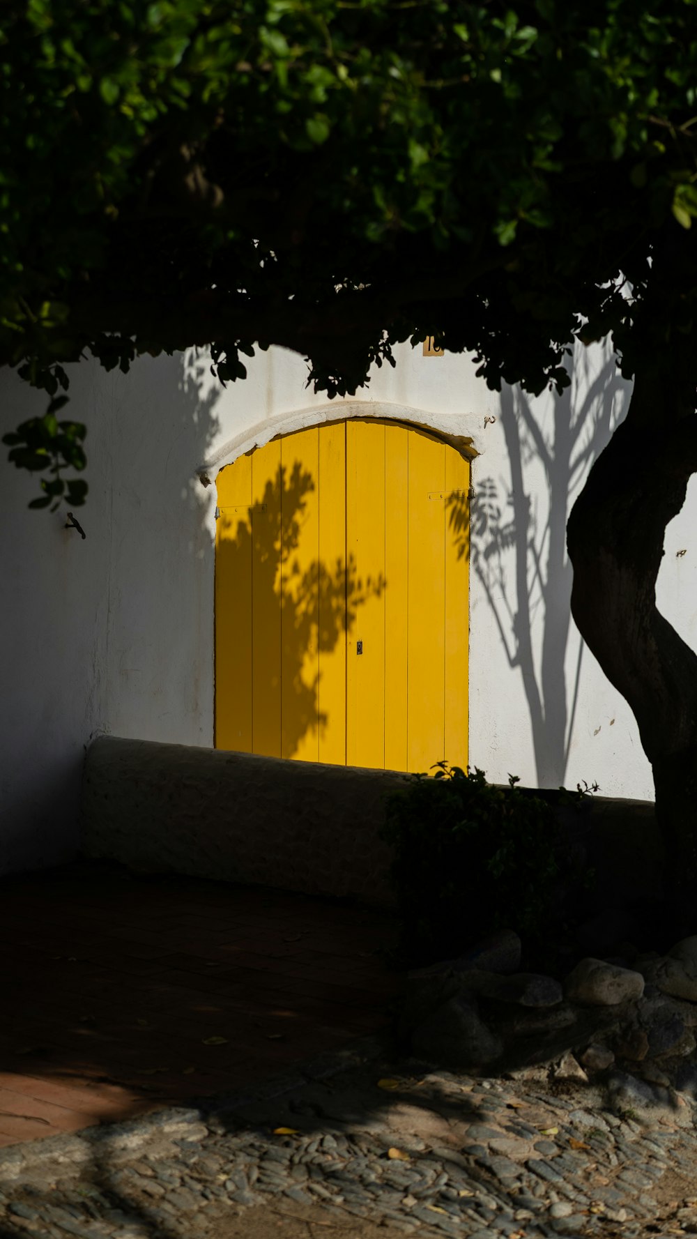 a yellow painted wall