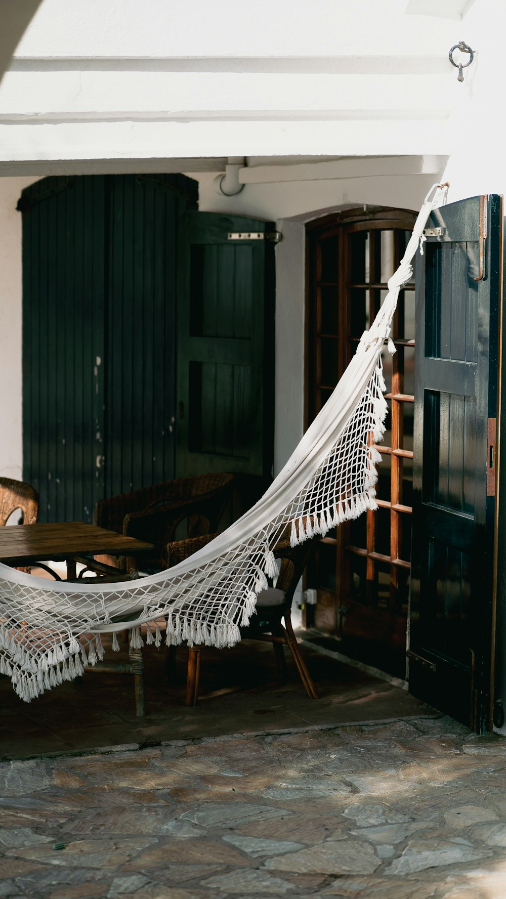 a white cloth draped over a table