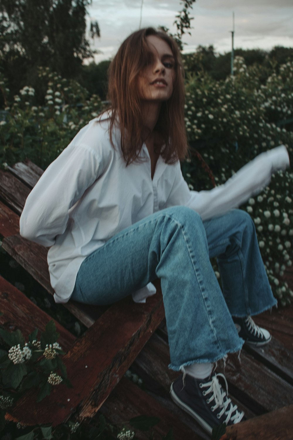 a person sitting on a bench