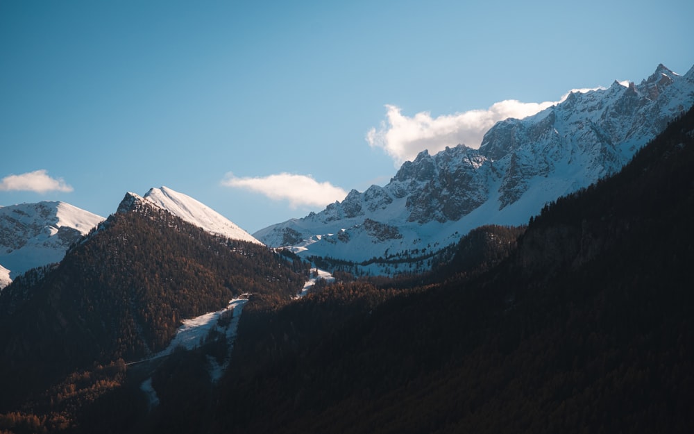 a snowy mountain range