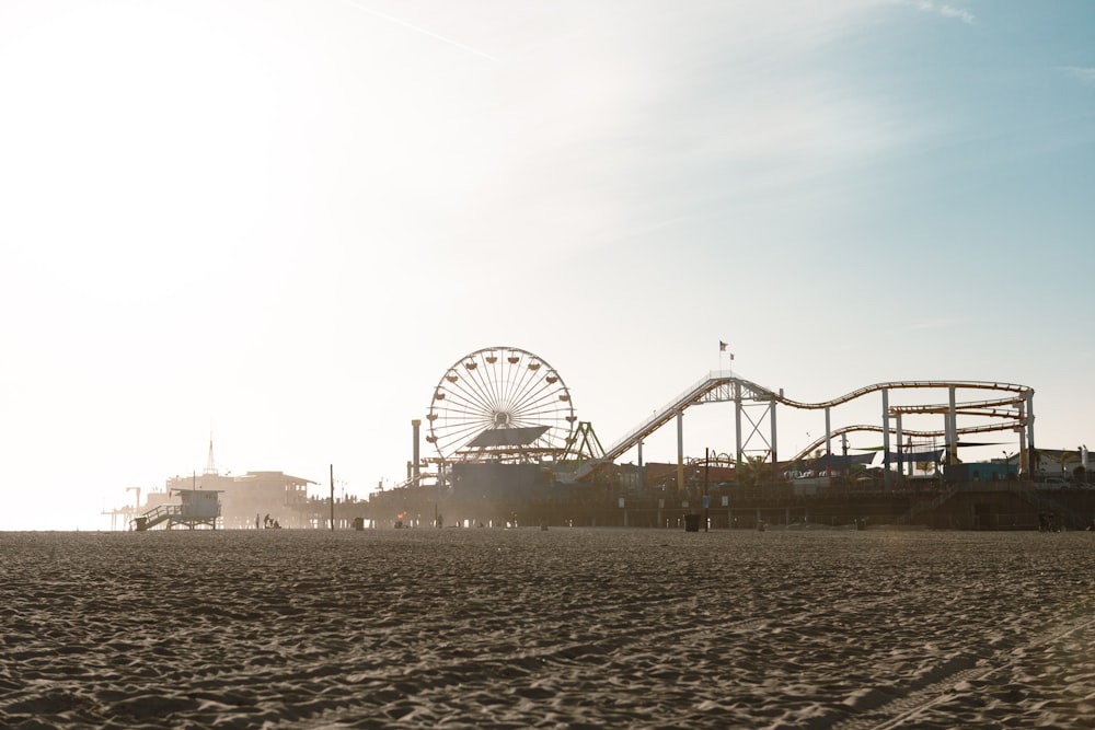 a ferris wheel in a city