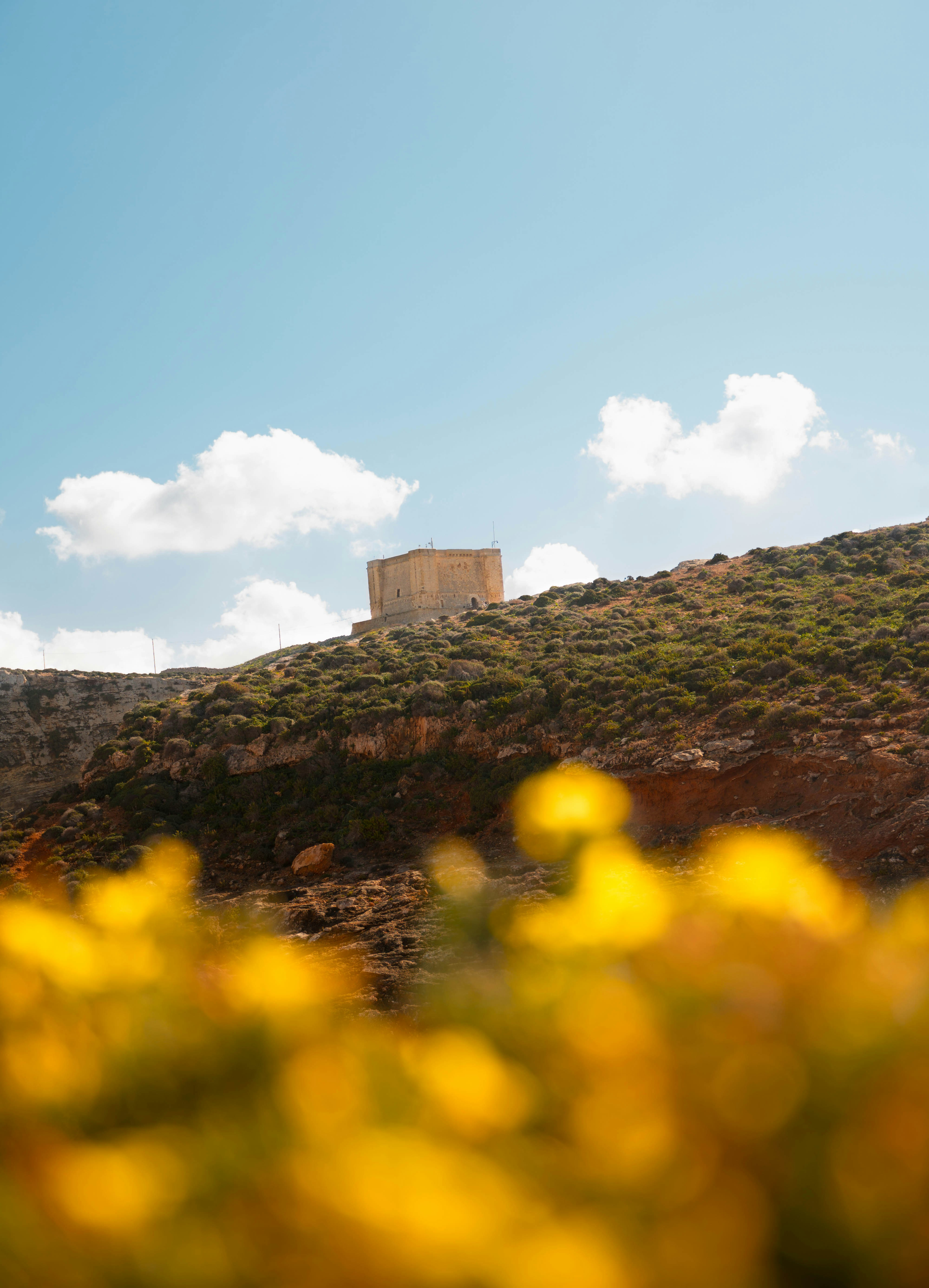 a building on a hill