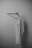 A white t-shirt is hanging on a plain wooden hanger against a smooth, light-colored wall. The lighting is soft, creating gentle shadows and giving the scene a minimalist and serene appearance.