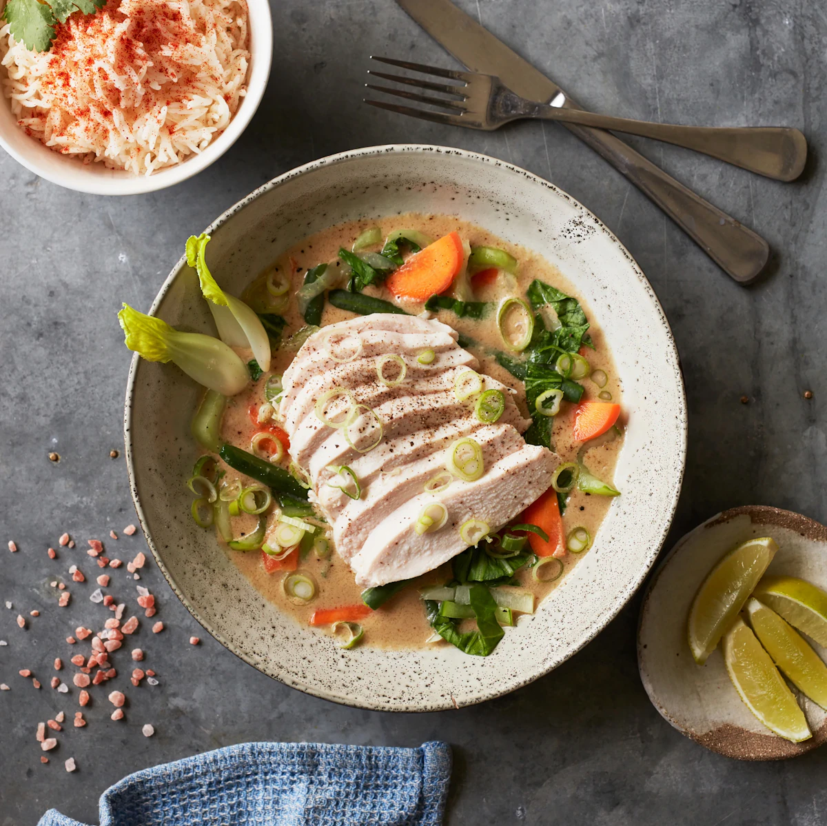 Thai green curry served in a bowl, featured in A Friendly Guide to Thai Curry Heat and Flavor