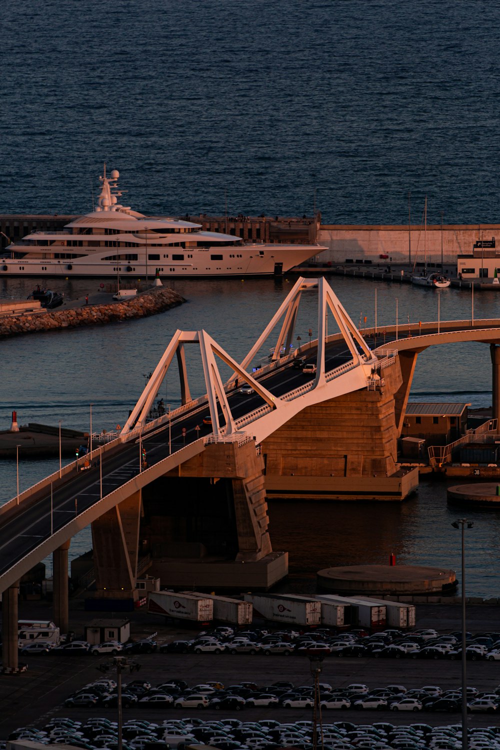 a large ship docked