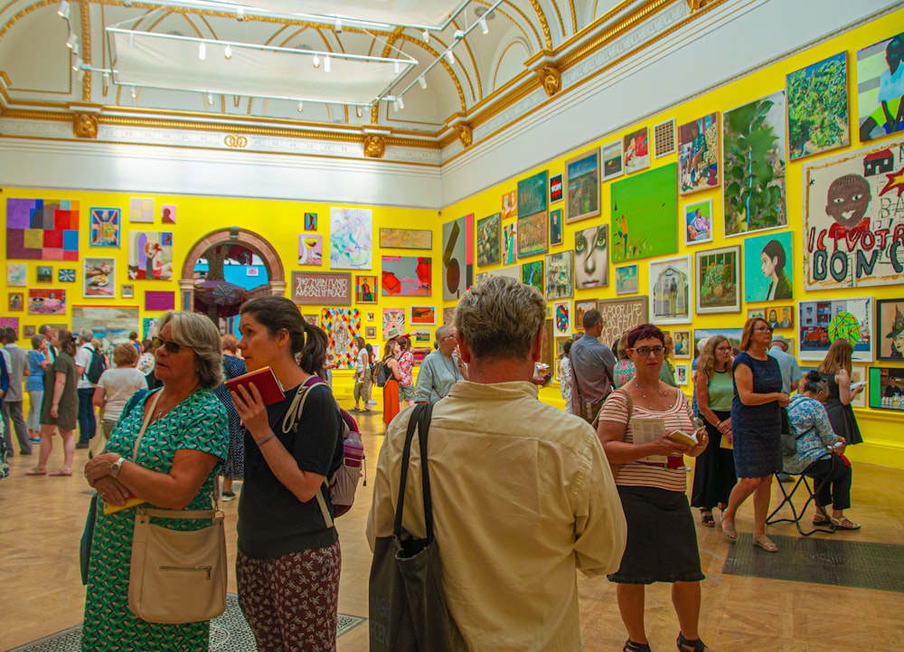 a group of people in a room