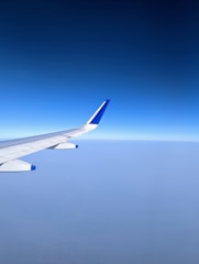 A scenic view from an airplane window.