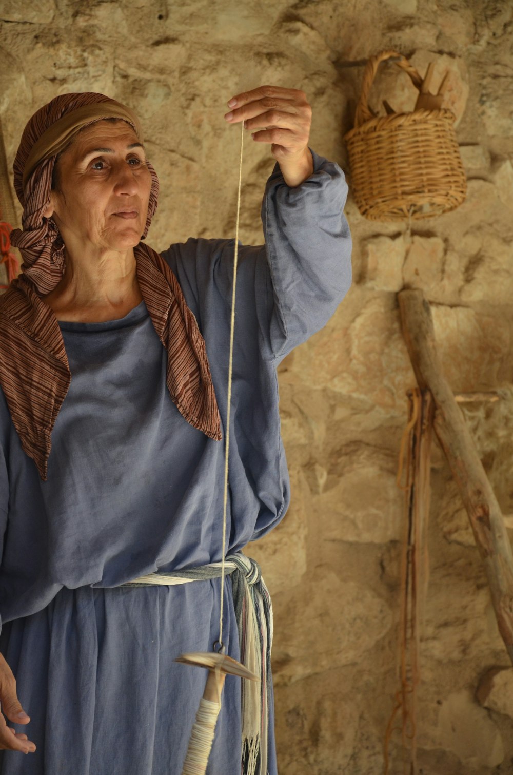 a person holding a stick