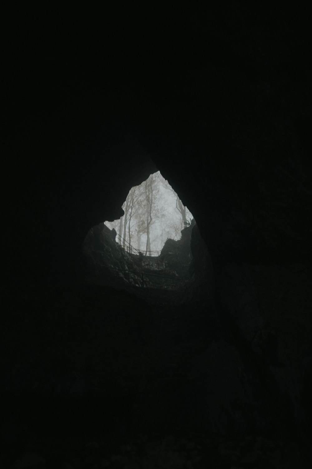 a mountain in the dark