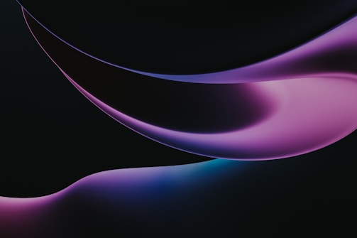An ethereal and sophisticated project showcase with dark background and purple accents.