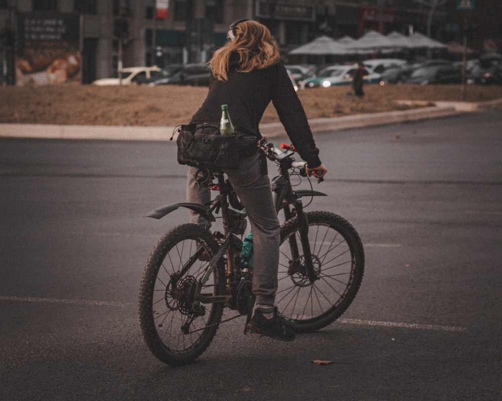 a person riding a bicycle