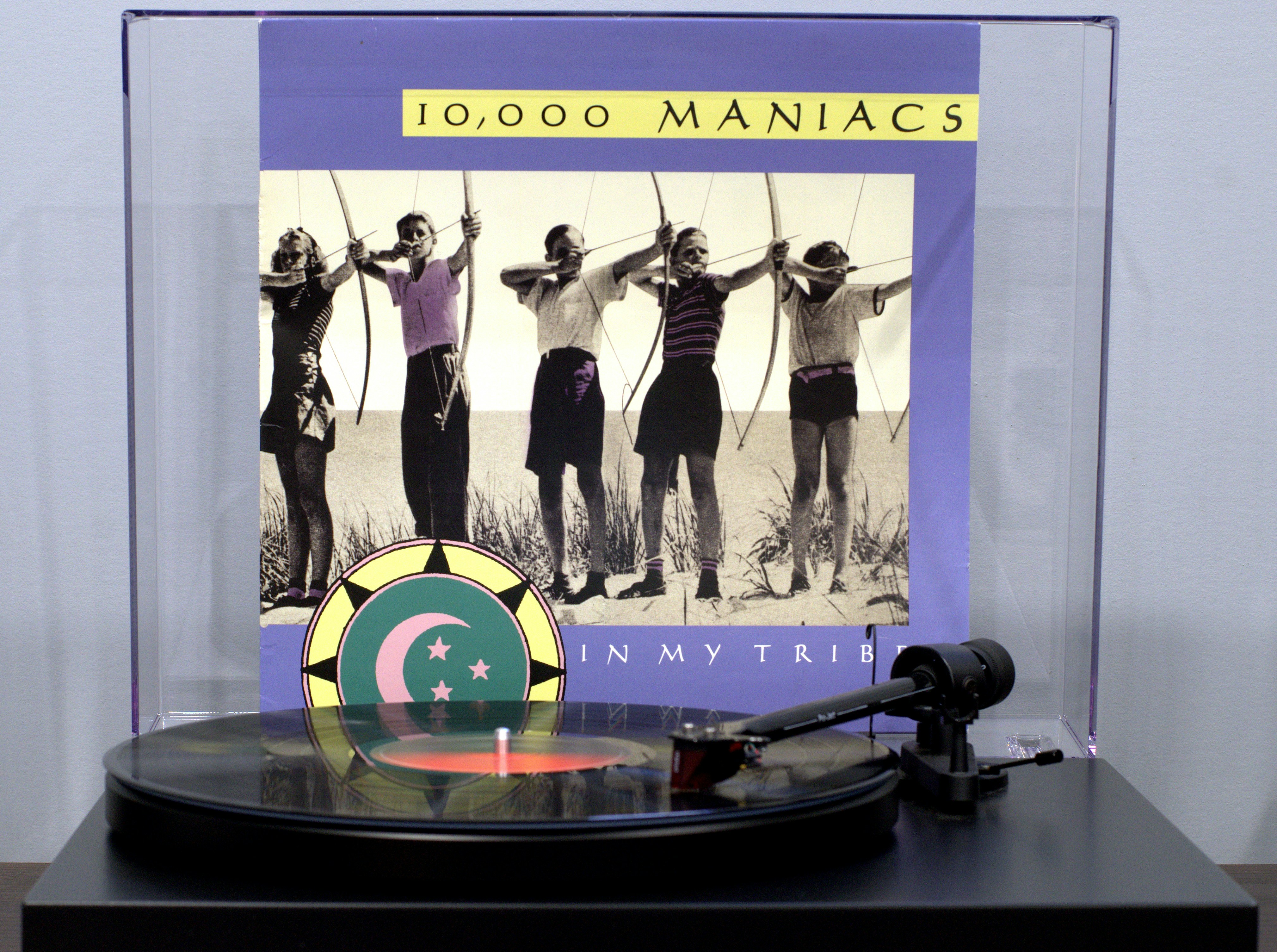 a tv screen showing a group of people