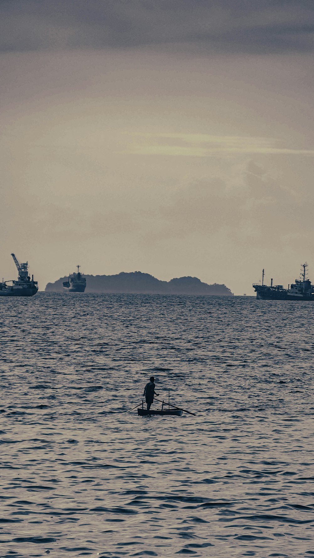 a person rowing a boat