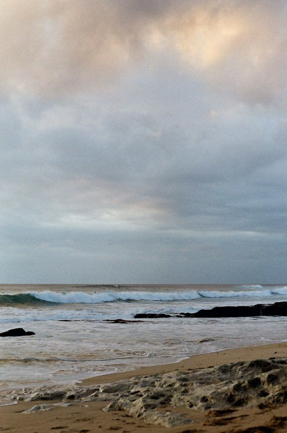 waves crashing on a beach