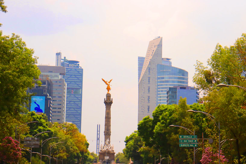 a statue in a city