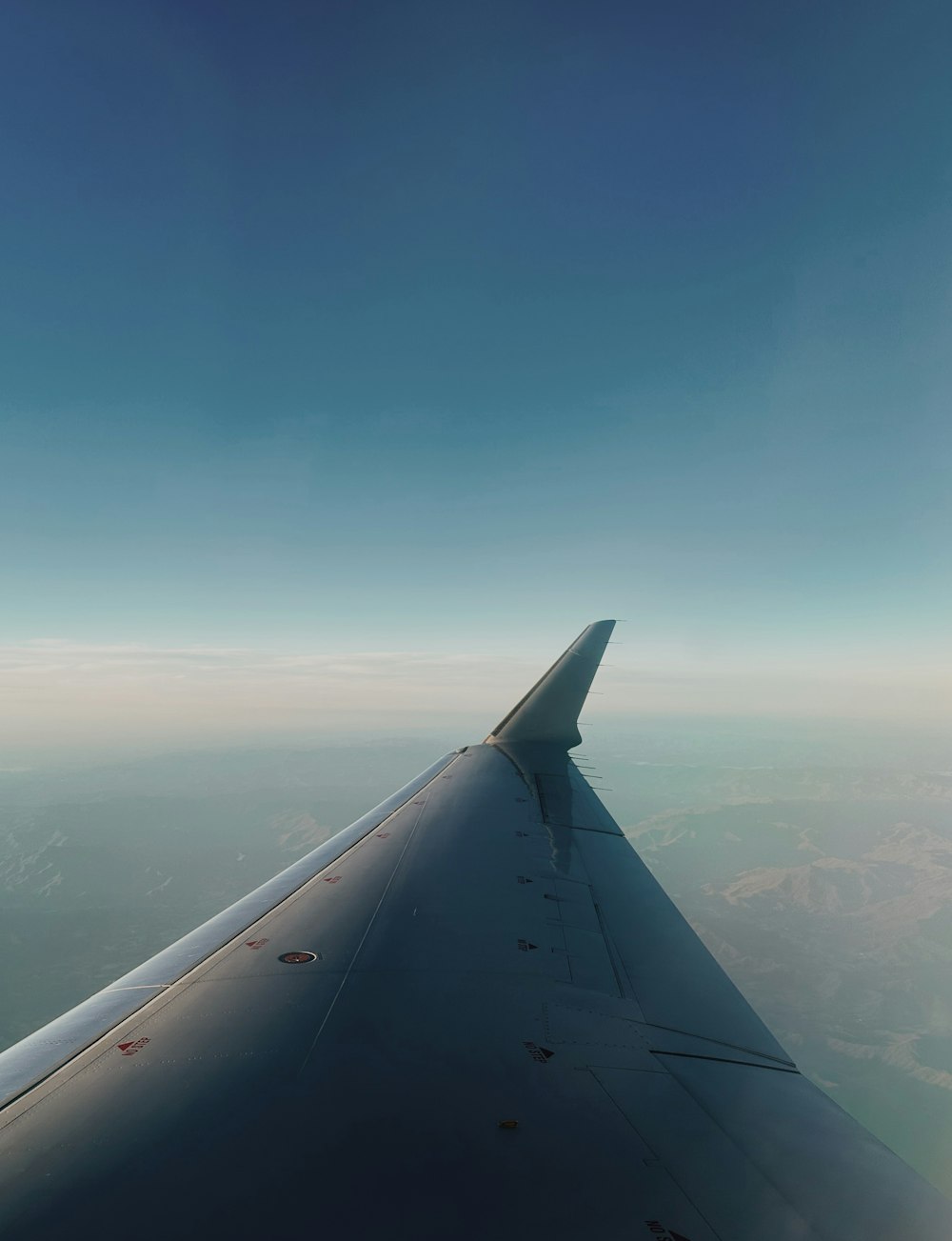 the wing of an airplane