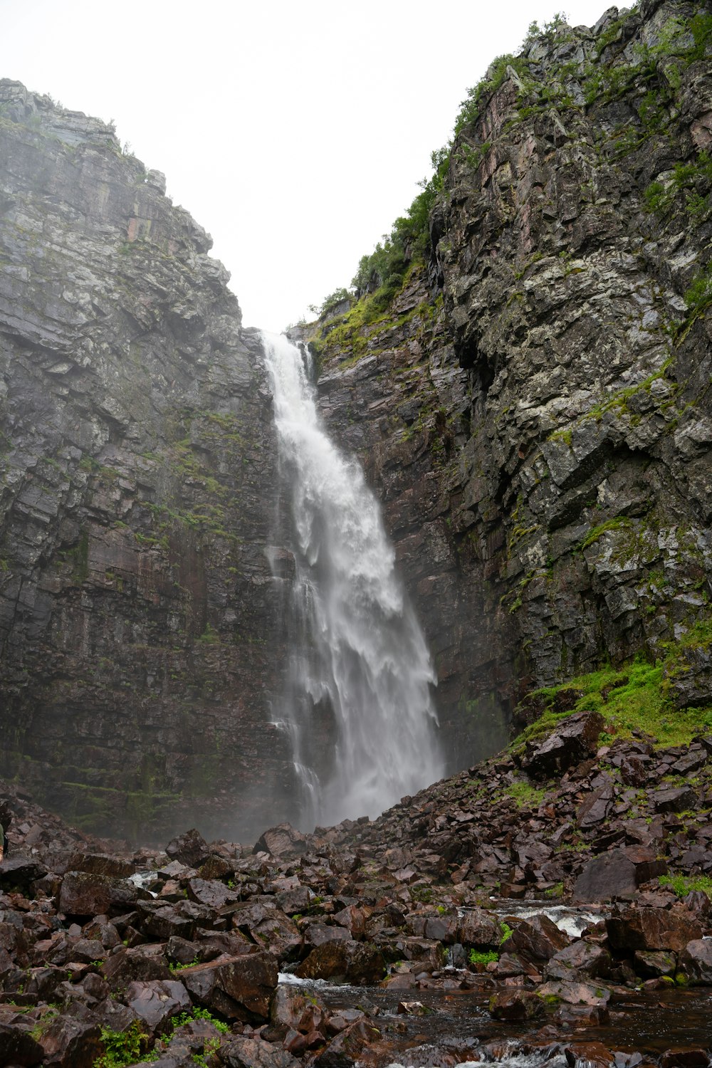 a waterfall over rocks