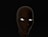 a man's face with glowing eyes