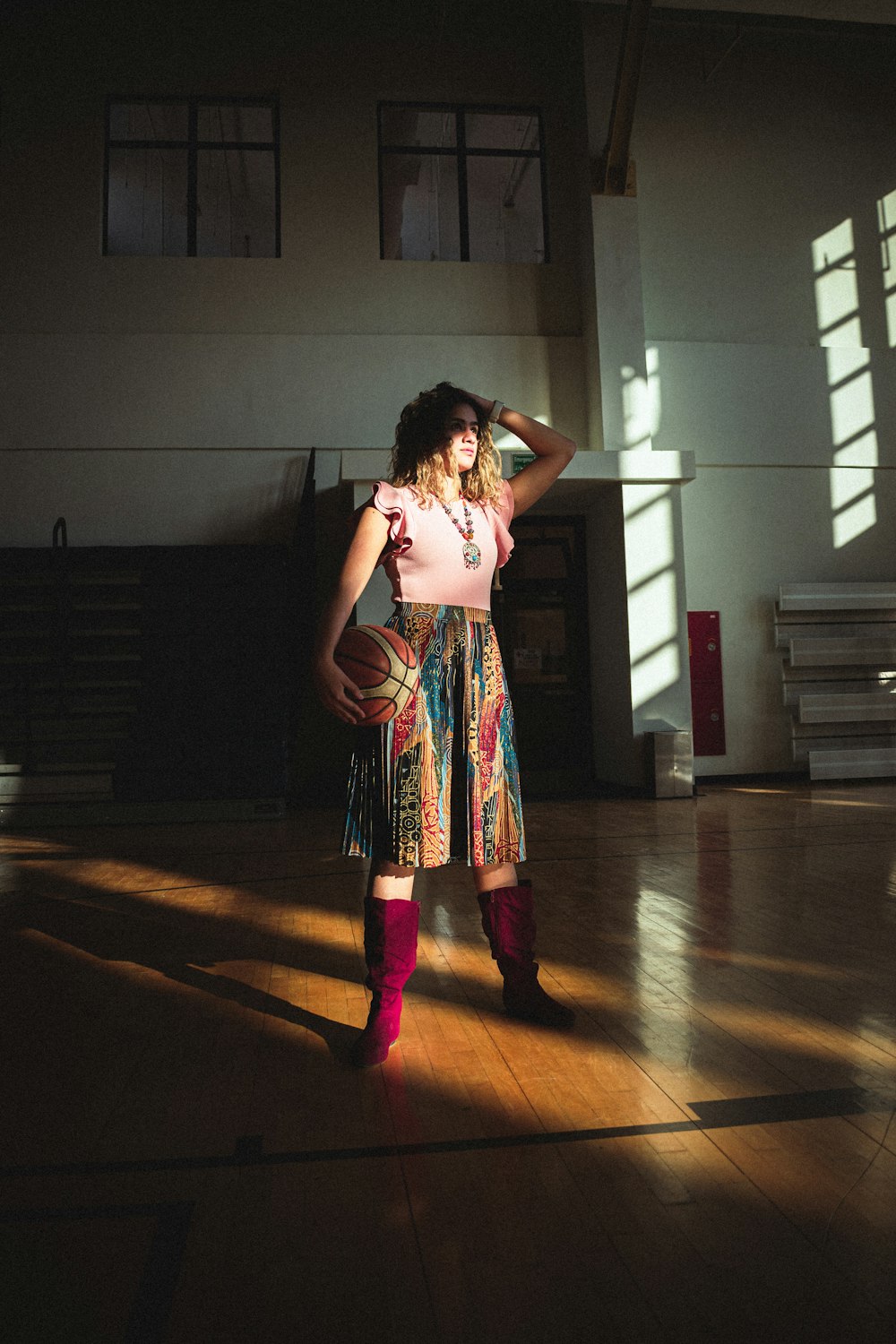 a woman in a dress dancing