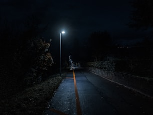 a road at night