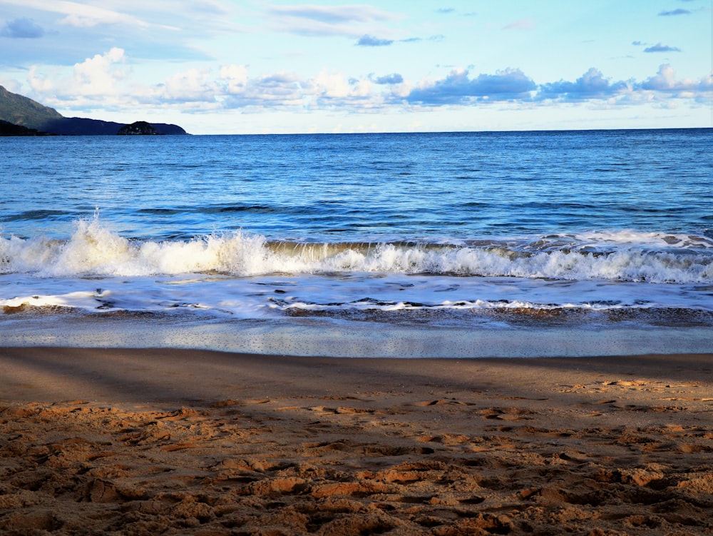 waves crashing on a beach