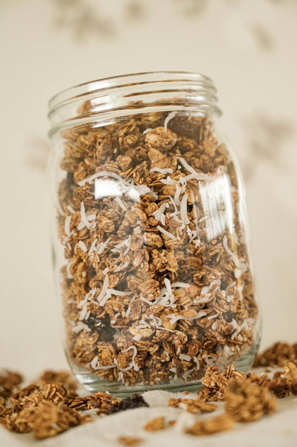 a glass jar with a substance in it