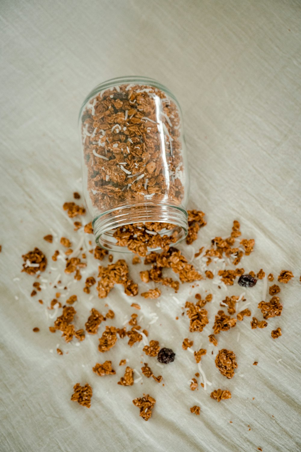 a glass jar filled with honey