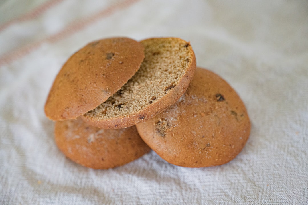 a group of brown cookies