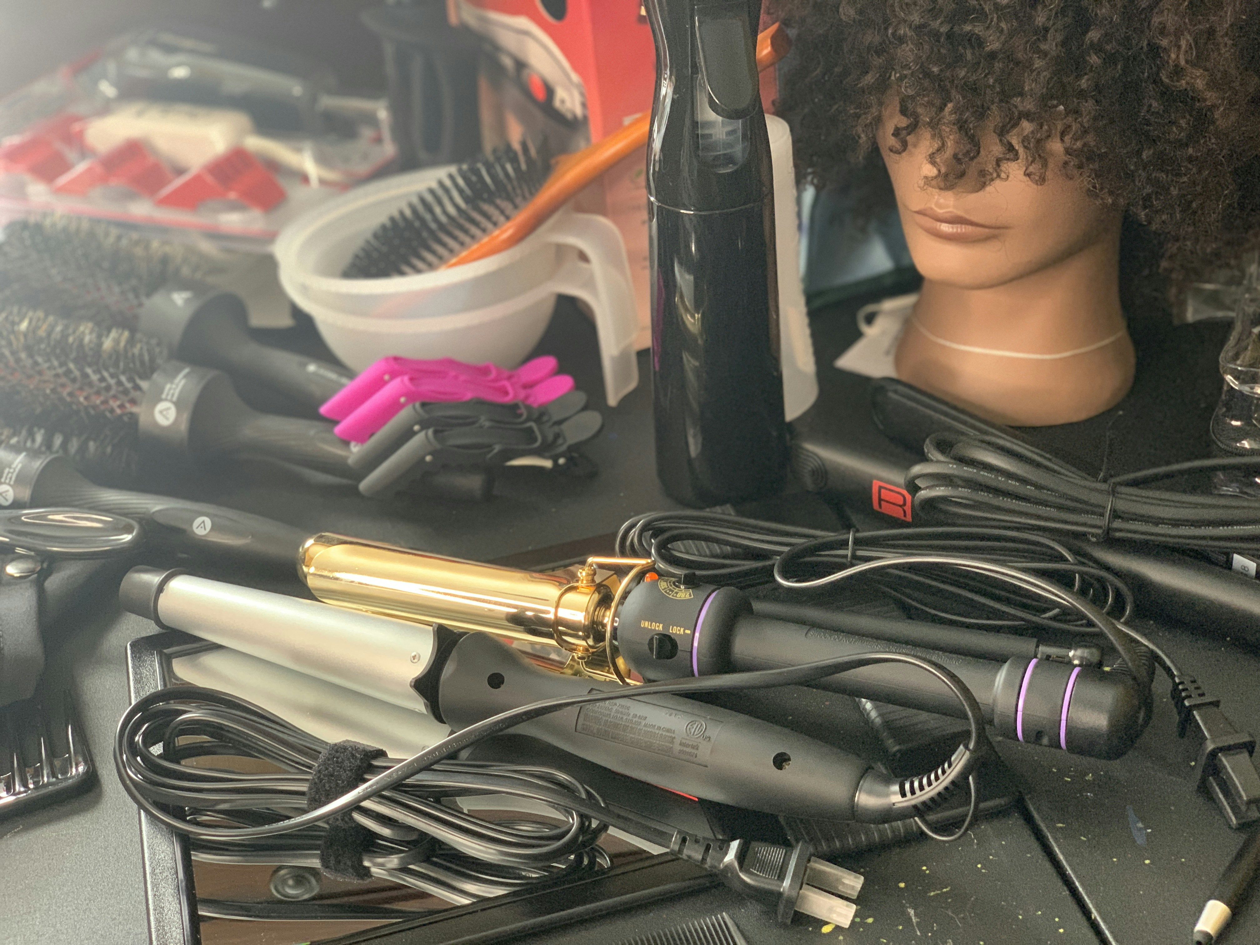 a table with a variety of wires
