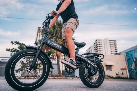 a man on a bike
