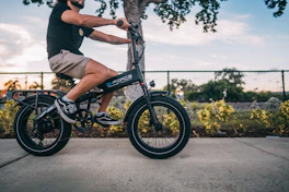 a person riding a bike