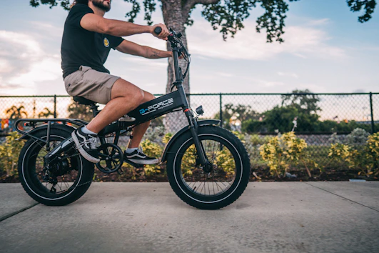 a person riding a bike