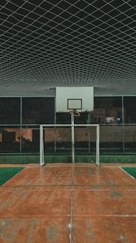 a basketball hoop in a court