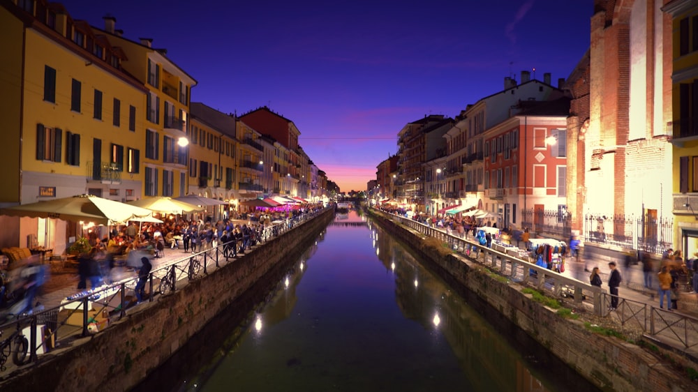 a canal with buildings along it