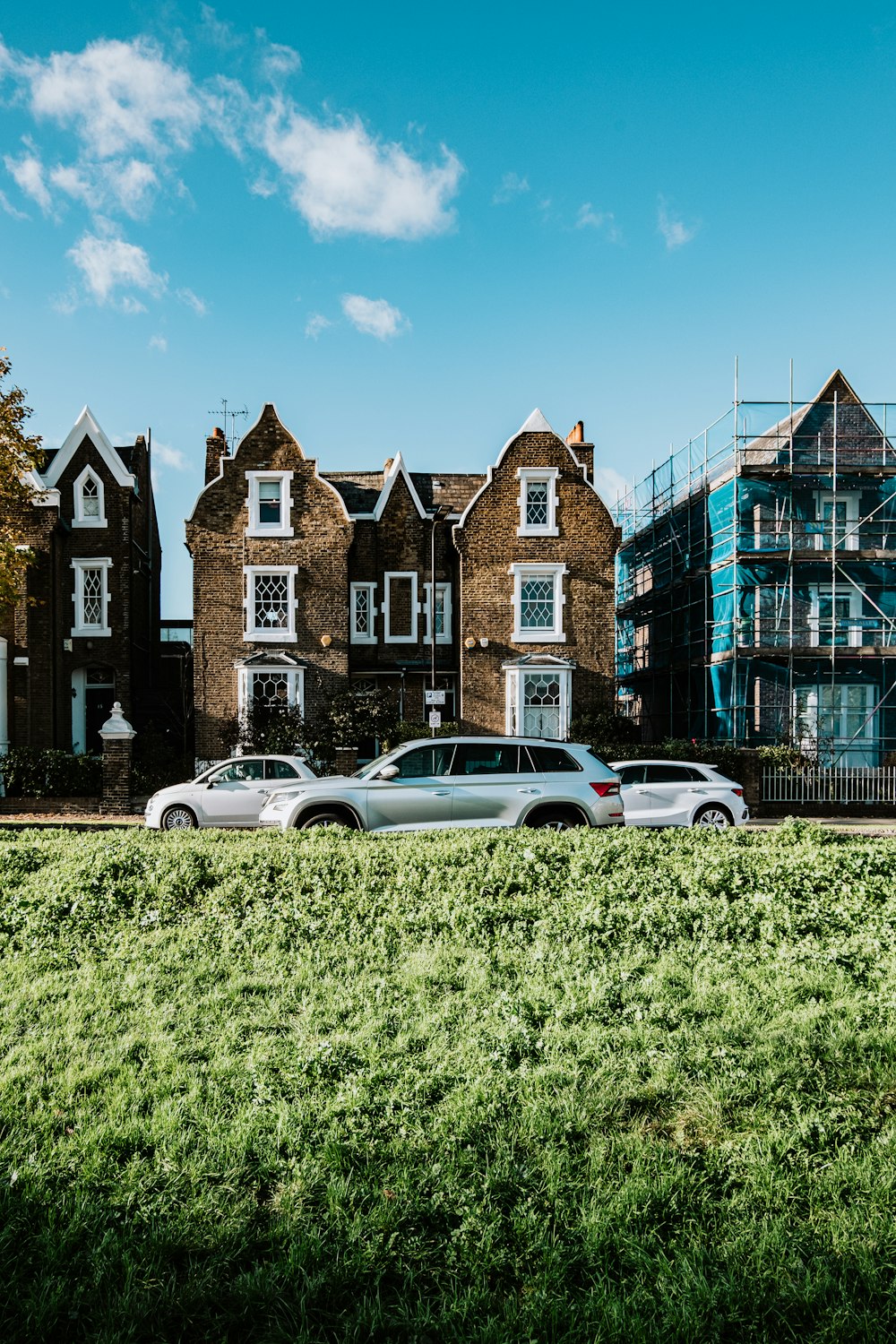 a row of brick buildings