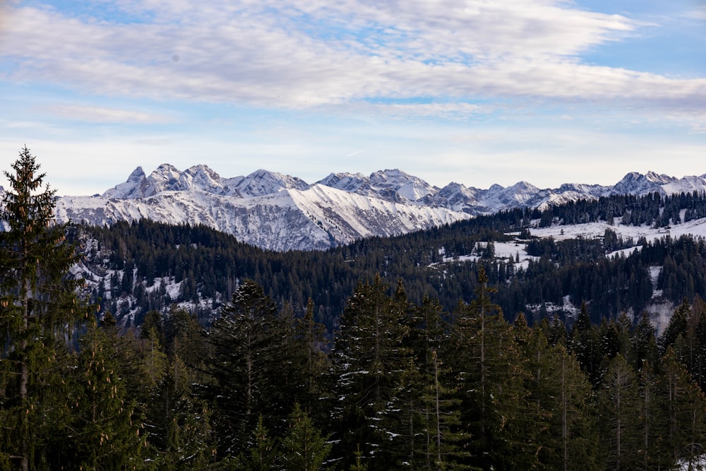 a snowy mountain range