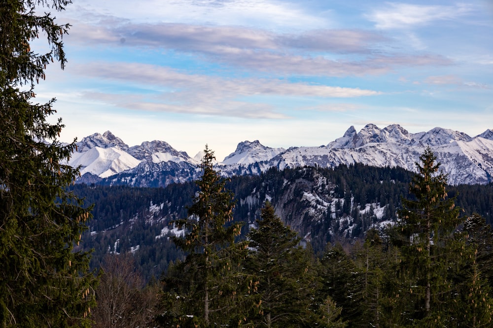 a snowy mountain range