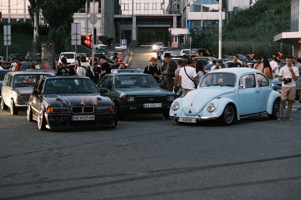 a group of cars on a street