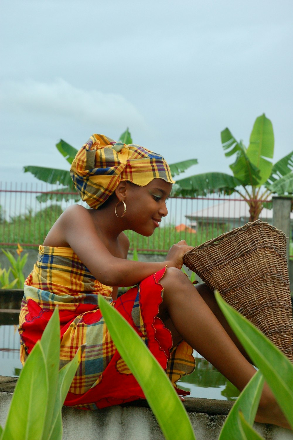 a person carrying a basket