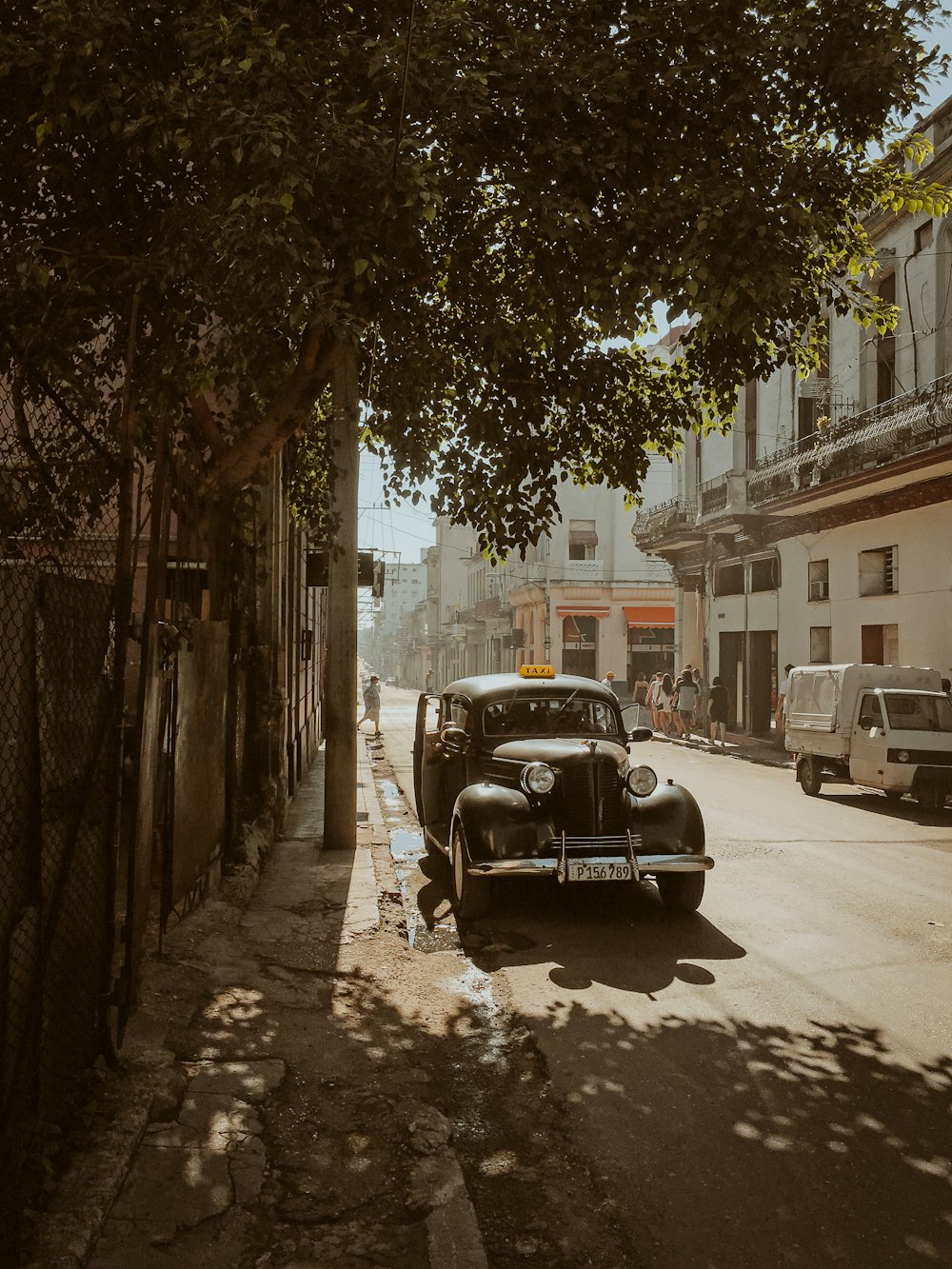 a car parked on the side of a road