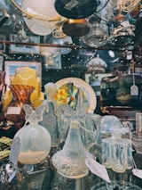 An elegant display of various glass accessories.