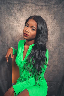 a woman with long hair