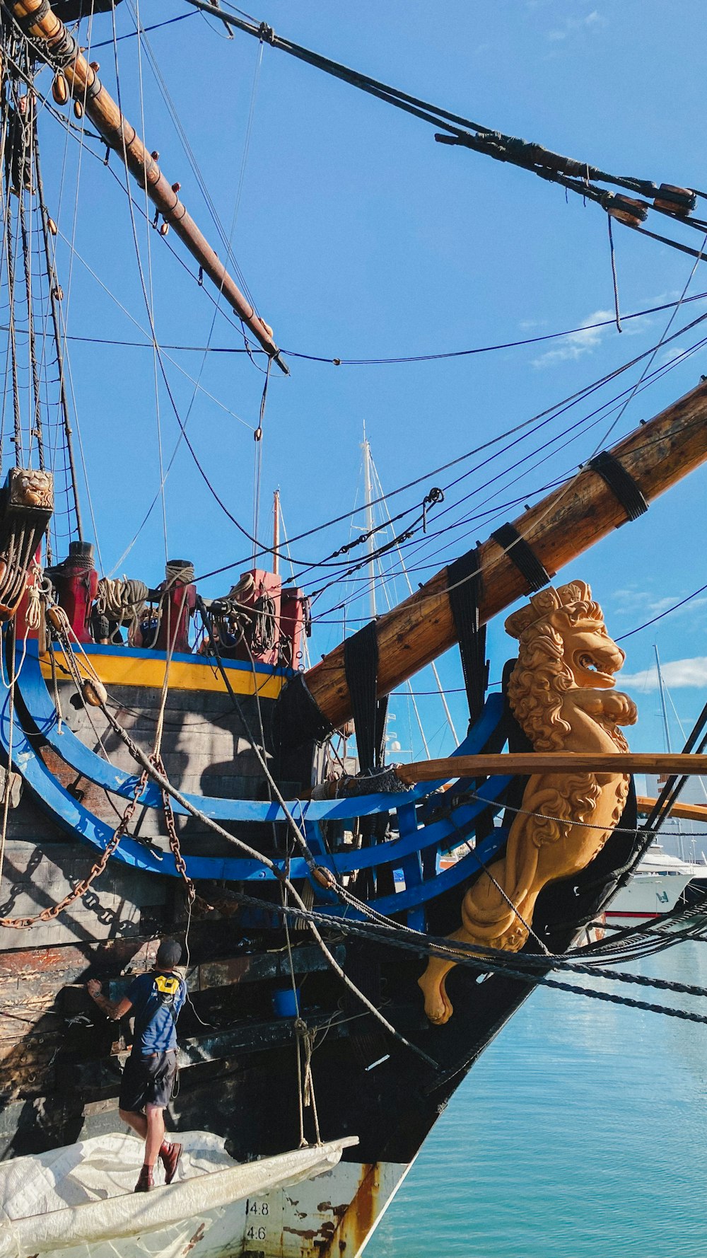 a large boat with people on it